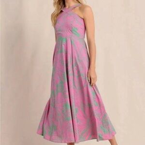 Southern Tide Anniston Petal Pink and Green Maxi Dress